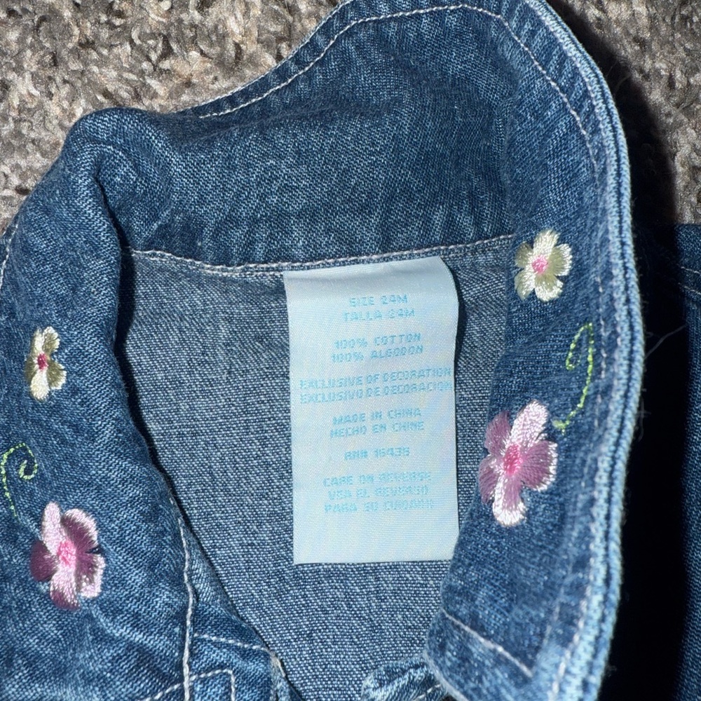 Embroidered Denim Jacket with Floral Design